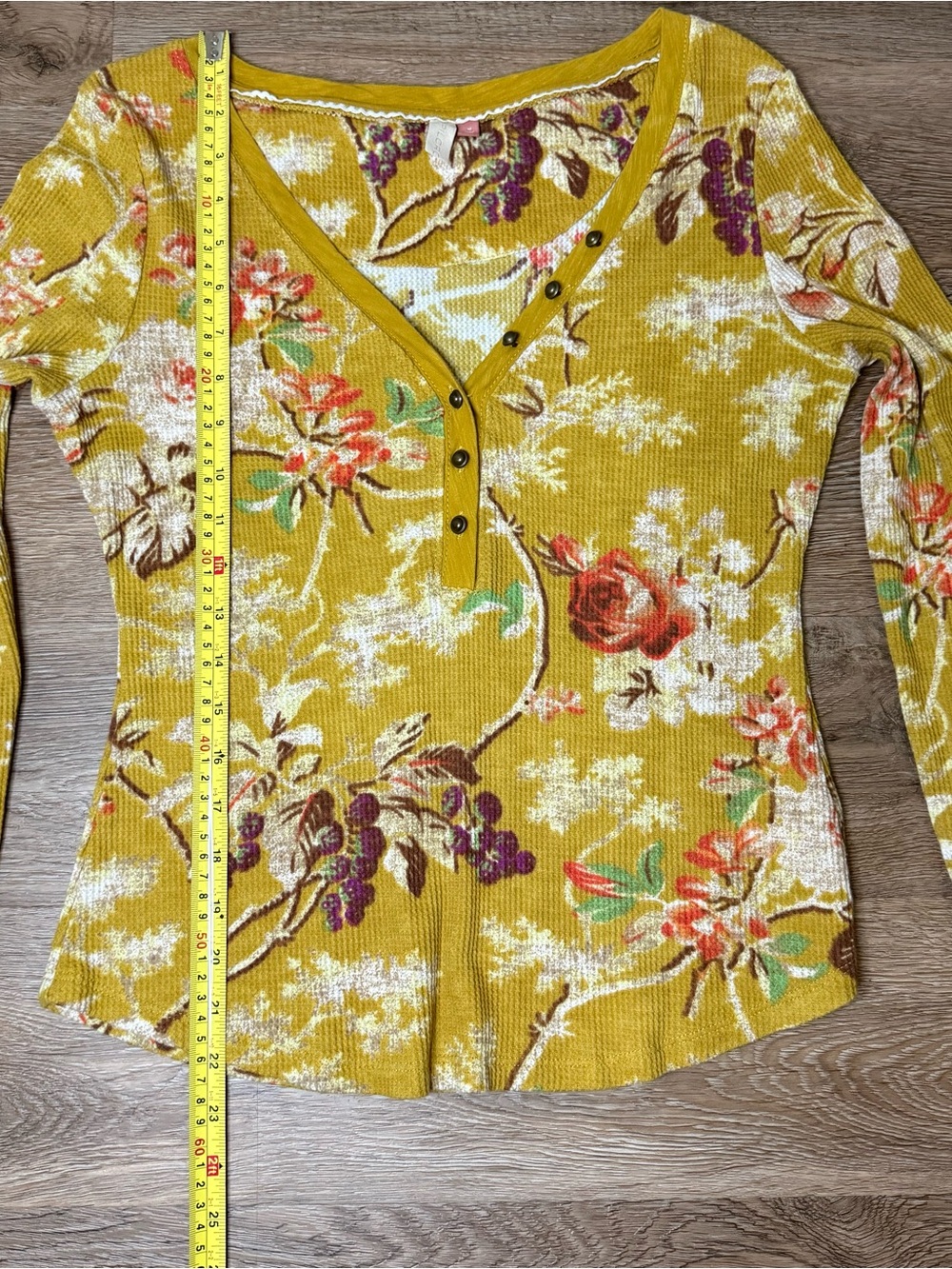 Pilcro Mustard Floral Knit Top - Picture 7 of 8